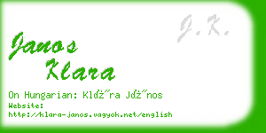 janos klara business card